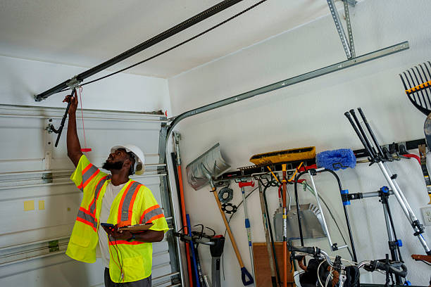 Professional Garage Door Panel Replacement technician working in Delta, OH